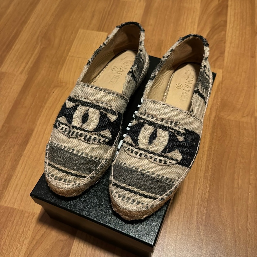 Chanel Espadrille Cloth Euro Size 38